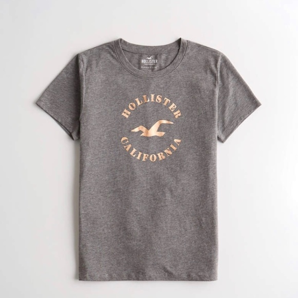 Hollister Tops - Hollister Metallic Logo Graphic Tee